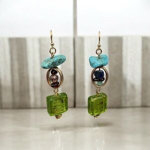 Artisan Garden Theme Turquoise Earrings